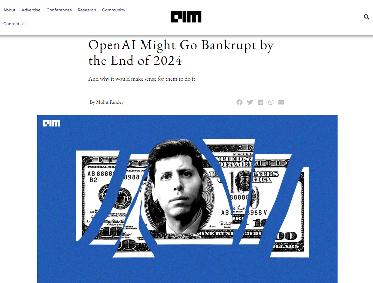 《AI巨头OpenAI：财务危机加剧，未来能否continuedtobeaquestion》